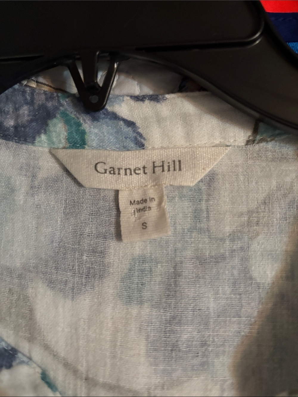 Garnet Hill Blue and Green Floral Button-Front Midi Dress - Picture 4 of 7